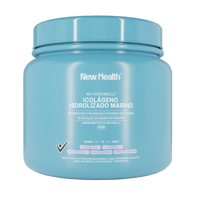 Colágeno Hidrolizado Newhealth Marino Sabor Uva Tarro x 1000 gr  