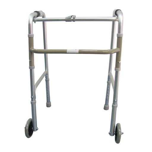 Caminador 2 Ruedas Yuwell Silver YUWELL Individual x 1 Caminador plegable en aluminio, graduable en altura, liviano, con 2 ruedas posteriores. Permite mayor facilidad de movilidad regulada y estable.