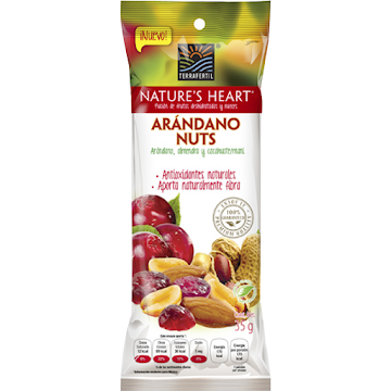 Pasabocas Terrafertil   Natures Heart Arándano Nuts Frutos Y Nueces X35G  