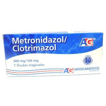 Metronidazol Clotrimazol AG 500mg/100mg Caja x 7 Óvulos  