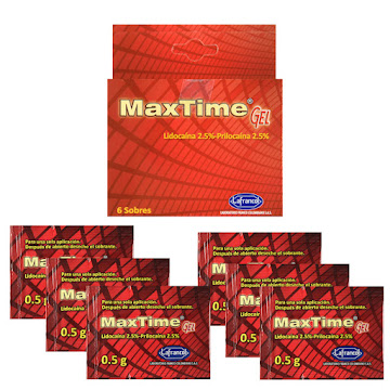 MaxTime Lidocaína + Prilocaína 2.5%/2.5% Lafrancol Caja x 6 Sobres  