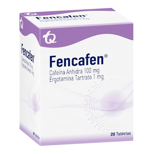Fencafen Cafeína Anhidra + Ergotamina Tartrato 100mg/1mg Tecnoquímicas Caja x 20 Tabletas