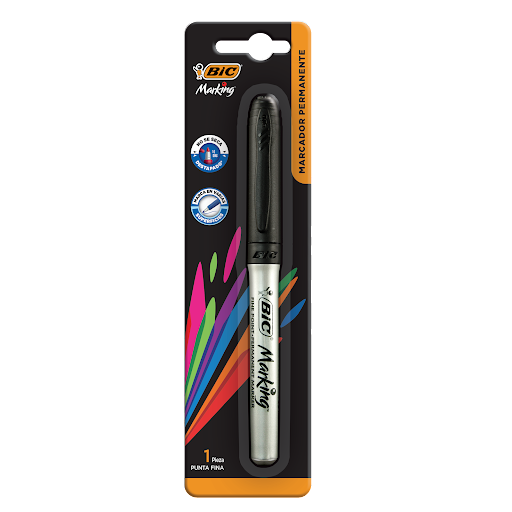 Marcador Bic Permanente Negro x 1 und
