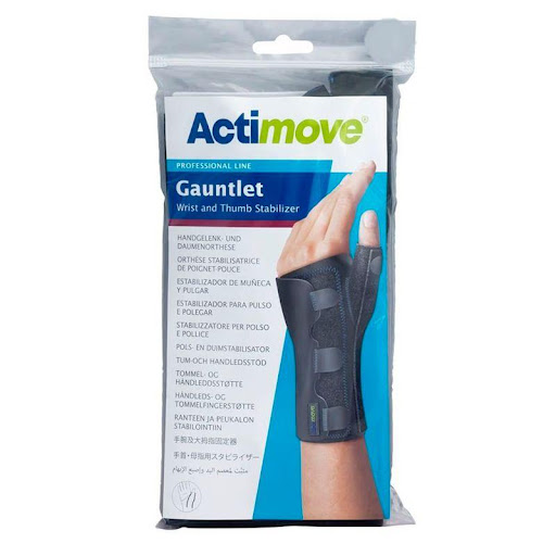 Acm Sport Pulgar Gauntlet Der/Izq S Actimove Individual x 1 El nuevo estabilizador de muñeca y pulgar bsn medical actimove gauntlet, está diseñado para aliviar el dolor de la muñeca gracias a las férulas estabilizadoras con forma anatómica. proporciona gran co