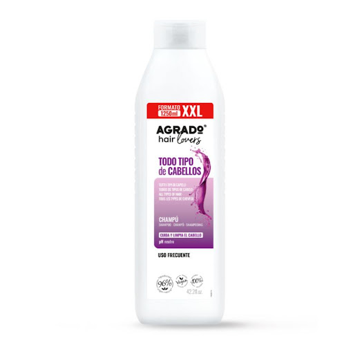 Champú Uso Frecuente Familiar Agrado 1250 ml AGRADO  BOTELLA  x 1 Cuida el cabello de toda la familia con el Champú Uso Frecuente Familiar Agrado 1250 ml. Su fórmula está desarrollada para la limpieza diaria de todo tipo de cabello, ayudando a mantenerlo limpio, sua