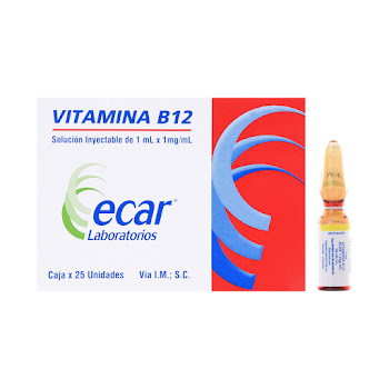 Vitamina B12 Cianocobalamina 1mg/ml Ecar Fracción Ampolla x 1 ml  