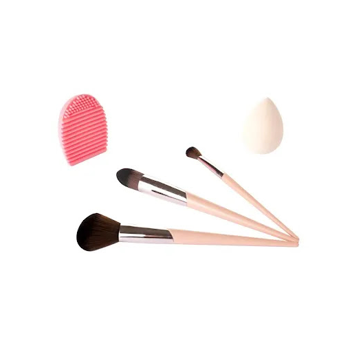 Set Brochas Salon Expert + Esponja Para Base + Limpiador Facial x 1 und