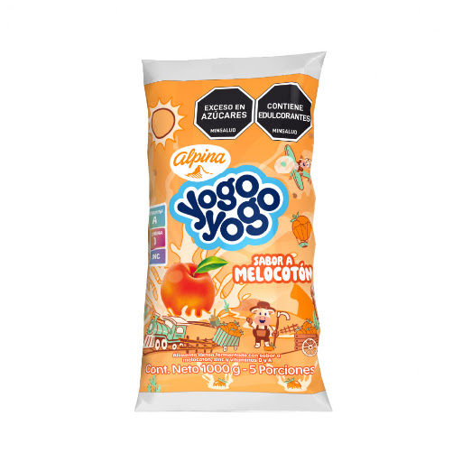 Yogurt Yogo Yogo Melocotón Bolsa x 1000 gr
