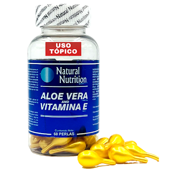 Aloe Vera Vitamina E 100ui Natural Nutrition Uso Tópico Frasco x 60 Cápsulas  