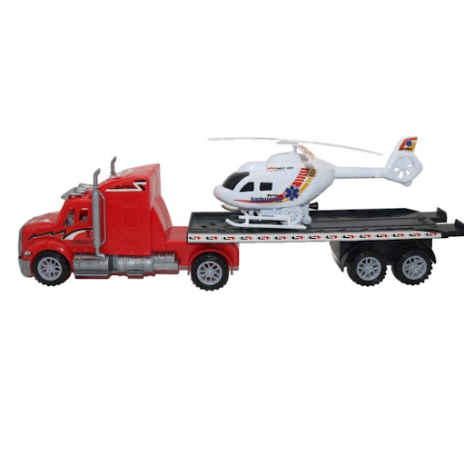 Tractomula Con Helicoptero Powerful Friccion Base Y Tapa Plasticos Asociados  x 1 Es un juguete interactivo y resistente, fabricado en plástico de alta calidad. Incluye una tractomula con mecanismo de fricción y un helicóptero detallado, ideal para recrear escenarios de transporte 