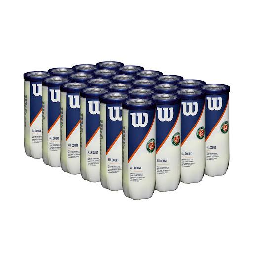 Caja de  Pelotas de Tenis Wilson Roland Garros 3P X 24T Wilson Caja x 24 Pelotas de Tenis Wilson Roland Garros 3P X 24TLa pelota de tenis Wilson Roland Garros, que ocupa el centro de la pista en la arcilla roja de Roland-Garros, continúa la rica tradición de la marca en cu