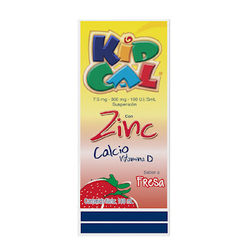 Kidcal Fresa Calcio + Magnesio + Zinc 7.5mg/300 mg Farma Frasco x 180 ml  