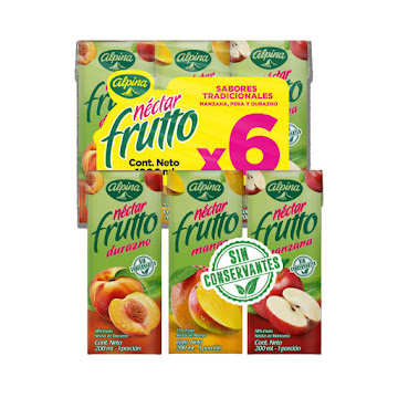 Néctar Alpina Fruta Sabores Surtidos 200 ml x 6 und  