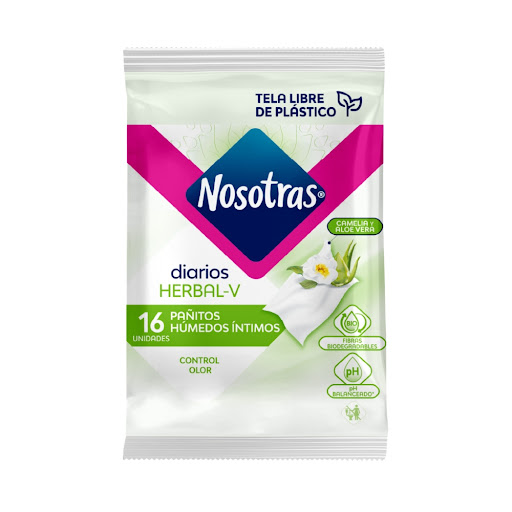 Pañitos Íntimos Nosotras Herbal Paquete x 16 und