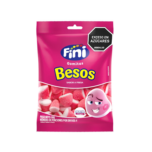 Gomas Fini Besos de Fresa Paquete x 80 gr