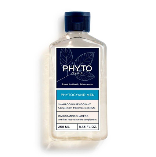 Shampoo Phytocyane Revitalizante Hombre 250 ml PHYTO 250 ml x 1 El Shampoo PHYTOCYANE MEN es ideal para preparar el cuero cabelludo antes de un tratamiento anticaída. Limpia con total suavidad y devuelve la vitalidad y la fuerza natural al cabello. El cabello mejo