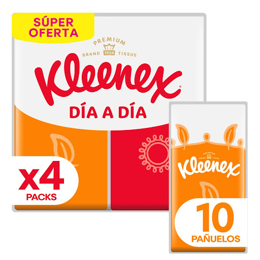 Pañuelos Faciales Kleenex de Bolsillo 4 Paquetes x 10 und