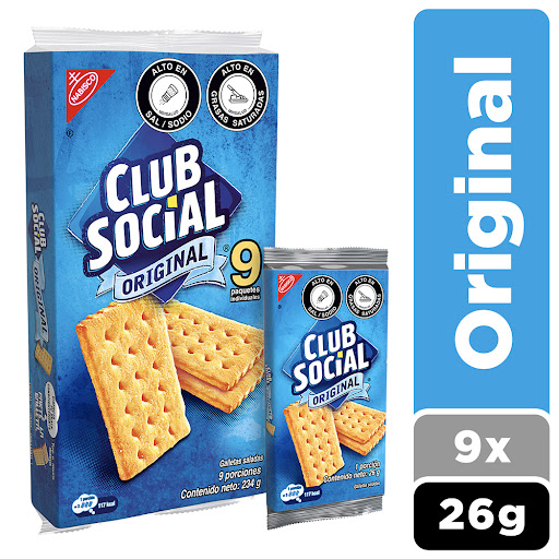Galletas Club Social Original Saladas 9 Paquetes x 234 gr