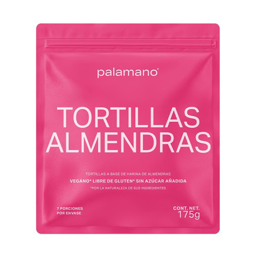 Tortilla de Almendras  Palamano Tamaño M x 7 und Las tortillas de almendras tienen un suave sabor a nuez y se adaptan a todo tipo de recetas. Funcionan perfecto para tacos, pizzas y platos dulces o salados. Calienta para mayor flexibilidad o tuesta 