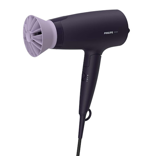 Secador De Cabello Morado 1500 W Philips | 3 Ajustes De Calor Y Velocidad Philips Caja x Secadores El accesorio ThermoProtect con diseño único mezcla de manera potente el aire tibio y frío para el cuidado diario. Gracias al diseño plegable y cuidado iónico avanzado, puedes disfrutar de un cabello b