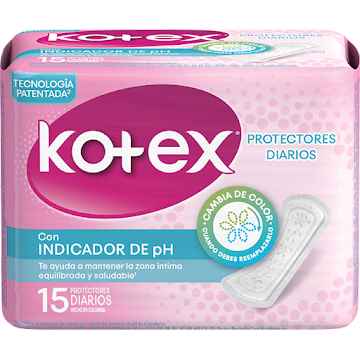 Protectores Diarios   Kotex Con Indicador de PH x 15 und  