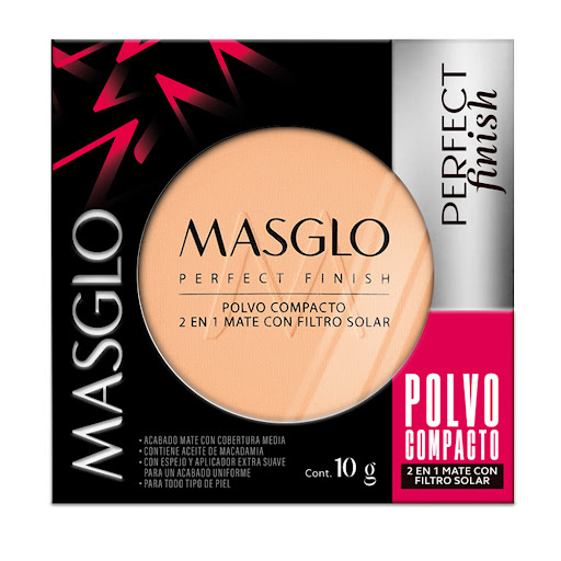 Polvo Compacto Masglo Perfect Finish Mediano 2 x 10 gr
