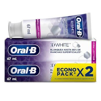 Crema Dental Oral-B 3D White Brilliant Fresh 67 ml Caja x 2 und  