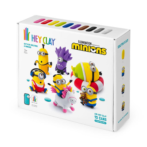 Masa Moldeable Hey Clay Set de Plastilina Minions x 15 Envases Hey Clay Caja x 15 ĦCrea tus propios Minions con el Set de Plastilina Hey Clay! Este increíble set incluye 15 latas de plastilina de secado al aire en 10 colores diferentes, perfectas para dar vida a tus personajes favo