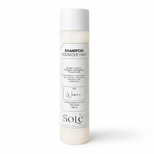 Shampoo Anticaída y Seborregulador para Mujer Woman 330 ml | Sin Sulfatos, Sal ni Parabenos SOLE PARIS SHAMPOO SEBORREGULADOR FRASCO x 1 