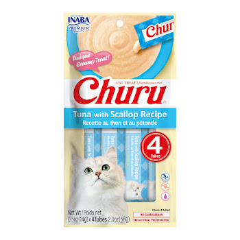 Snack Humedo Para Gatos   Churu Cat Treat Tuna With Scallop x 56 gr  