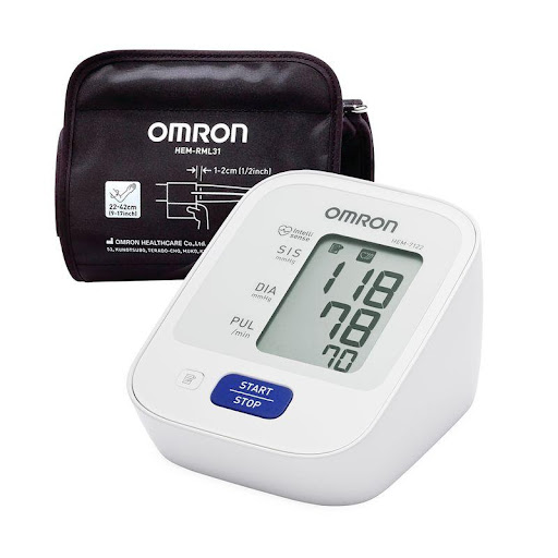 Tensiómetro Digital Omron Brazo Hem7122 Omron  x 1 Tensiómetro digital de brazo Omron HEM-7122, diseñado para medir la presión arterial y la frecuencia cardíaca de forma precisa y sencilla. Cuenta con inflado automático, indicador de error por movimie