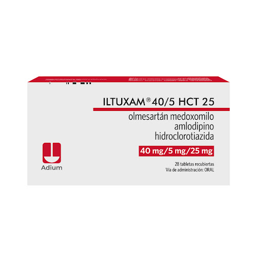 Iltuxam Hct Olmesartán + Amlodipino + Hidroclorotiazida 40mg/5mg/25mg Adium Caja x 28 Tabletas