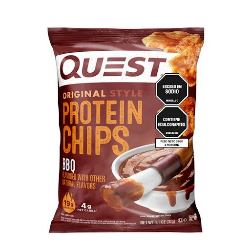 chips de proteina BBQ QUEST NUTRITION bolsa x 1 chips sabor a BBQ, crocantes y deliciosas, ideales para wraps, tacos y comidas saludables, altas en proteina, bajas en carbohidrato y perfectas para apoyar tu estilo de vida activo