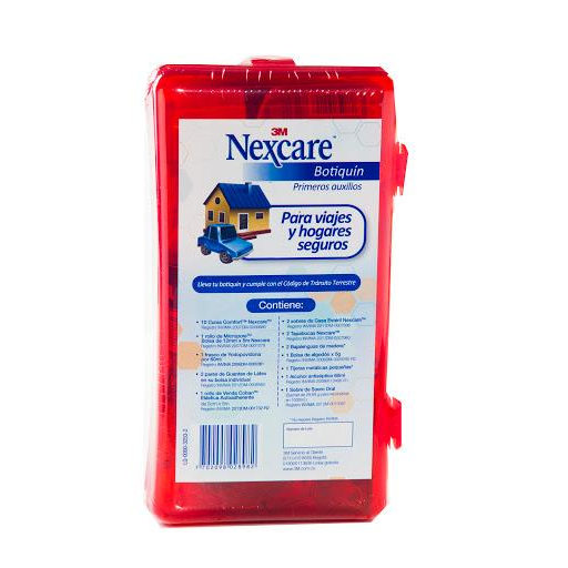 Botiquín Primeros Auxilio 3M Nexcare Rojo para Vehículo x 1 und