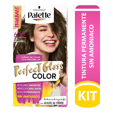 Tinte Palette Perfect Gloss Sin Amoniaco 600 Rubio Sensación Tubo x 100 gr  