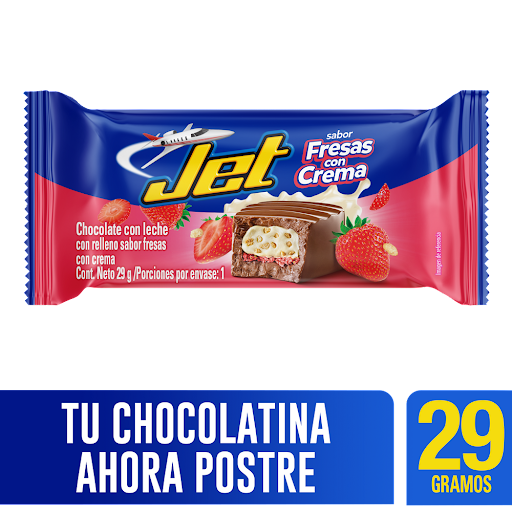 Chocolatina Jet Fresas con Crema Paquete x 29 gr