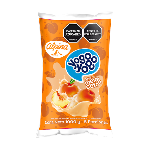 Yogurt Yogo Yogo Melocotón Bolsa x 1000 gr