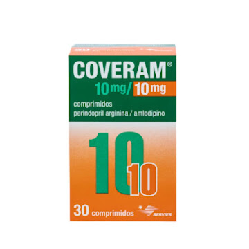 Coveram Servier Perindopril Arginina + Amlodipino 10mg/10mg Caja x 30 Comprimidos  