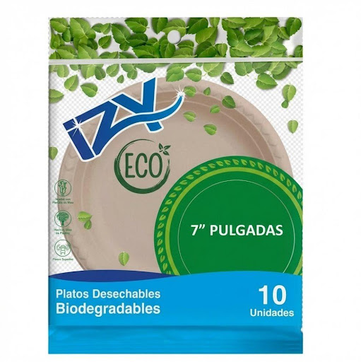 Plato Pequeño Desechable Biodegradable X2 Paquetes IZY ECO IZY ECO 2 Paquetes x 10 Platos Plato de 7 pulgadas
Producto elaborado El almidón de maíz (fécula de maíz) 
Resistentes a altas Temperaturas. ( Hasta 85°C).
Ideal para viajes. Listo para empacar para un viaje. Puede guardar fácilmen