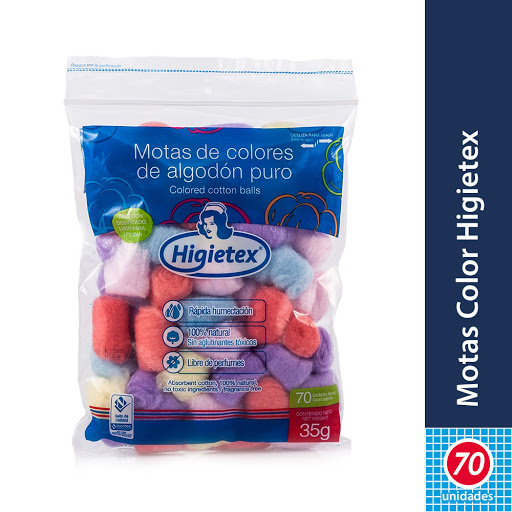 Algodón Higietex Motas De Colores x 70 und