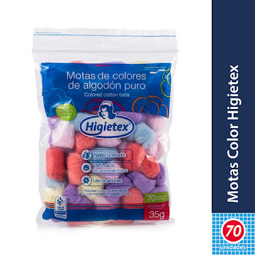 Algodón Higietex Motas De Colores x 70 und  