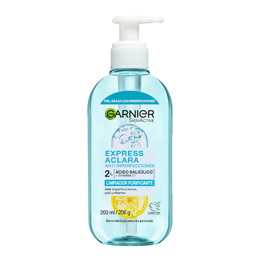 Limpiador Facial Garnier Express Aclara Anti Imperfecciones Gel Botella x 200 ml