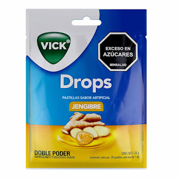 Pastillas Vick Drops Sabor Jengibre Refresca P&G Sobres x 20 und  