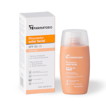 Bloqueador Solar Facial Farmatodo Spf 50+ Con Color Ácido Hialurónico Frasco x 50 ml  