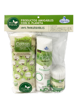 Tripack Ecológico Higietex Algodón x 50 und + Pads x 80 und + Copitos x 100 und  