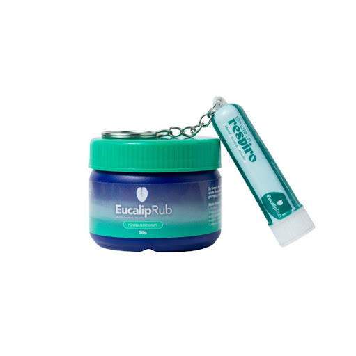 Inhalador Nasal y Pomada 50 gr Menta Eucalipto  y Alcanfor Eucaliprub  X 2 EUCALIPRUB INHALADOR NASAL LLAVERO TIPO STCK Y POMADA REFRESCANTE POTE 50 GR  x 2 nhalador Nasal EucalipRub Y Pomada Refrescante 50 gr EucalipRub – Bienestar inmediato en cada respiro.
Fórmula con eucalipto, mentol y alcanfor que ayuda a despejar las vías respiratorias de forma prá
