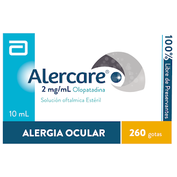 //Alercare 2Mg Solución Oftálmica Frasco x10Ml. Abbott Olopatadina        