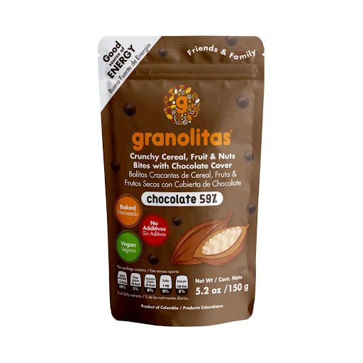 Cereal Granolitas Chocolate 59% Cacao Paquete x 150 gr