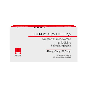 Iltuxam Hct Olmesartán + Amlodipino + Hidroclorotiazida 40mg/5mg/12,5mg Adium Caja x 28 Tabletas  