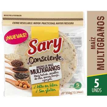 Arepa De Maíz Sary Multigranos x 5 und  